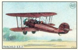 1930 William Paterson Aviation Series (V88) #48 Fairchild K.R. 21 Front