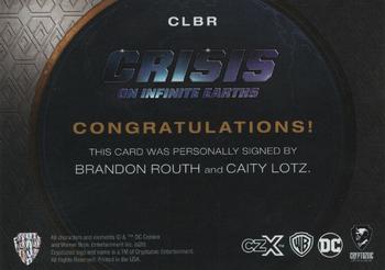2022 Cryptozoic CZX Crisis on Infinite Earths - Dual Autographs #BRCL Brandon Routh / Caity Lotz Back