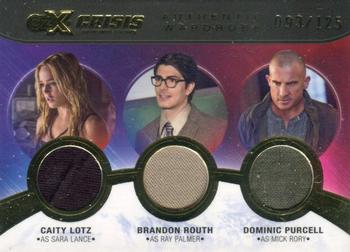 2022 Cryptozoic CZX Crisis on Infinite Earths - Triple Wardrobe #TM03 Caity Lotz / Brandon Routh / Dominic Purcell Front