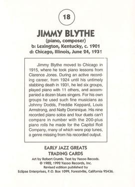 1992 Eclipse Yazoo Records Early Jazz Greats #18 Jimmy Blythe Back