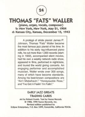 1992 Eclipse Yazoo Records Early Jazz Greats #24 Thomas 