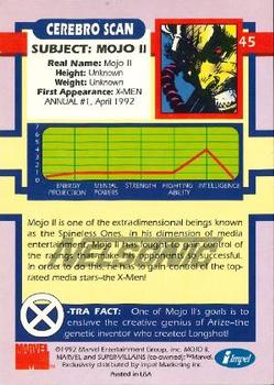 1992 Impel The Uncanny X-Men - Nelsonic #45 Mojo II Back