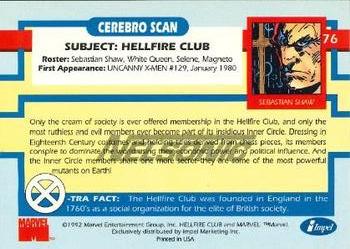 1992 Impel The Uncanny X-Men - Nelsonic #76 Hellfire Club Back