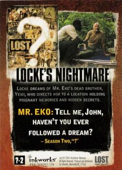 2006 Inkworks Lost Season 2 - Puzzle #2 Locke's Nightmare Back