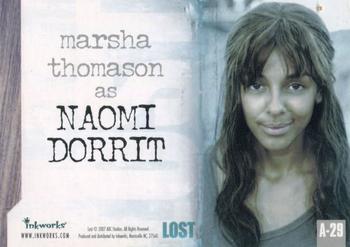 2007 Inkworks Lost Season 3 - Autographs #A-29 Marsha Thomason Back