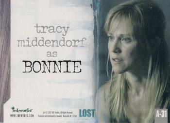 2007 Inkworks Lost Season 3 - Autographs #A-31 Tracy Middendorf Back