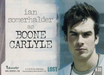 2007 Inkworks Lost Season 3 - Autographs #A-33 Ian Somerhalder Back