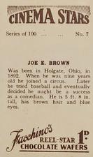 1936 Facchino's Cinema Stars #7 Joe E. Brown Back