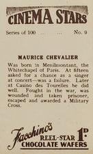 1936 Facchino's Cinema Stars #9 Maurice Chevalier Back