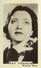 1936 Facchino's Cinema Stars #18 Kay Francis Front