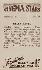 1936 Facchino's Cinema Stars #24 Helen Hayes Back