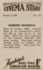 1936 Facchino's Cinema Stars #34 Herbert Marshall Back