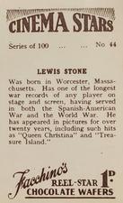 1936 Facchino's Cinema Stars #44 Lewis Stone Back