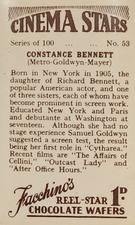 1936 Facchino's Cinema Stars #53 Constance Bennett Back