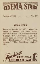 1936 Facchino's Cinema Stars #57 Anna Sten Back