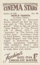 1936 Facchino's Cinema Stars #60 Merle Oberon Back