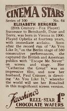 1936 Facchino's Cinema Stars #64 Elisabeth Bergner Back