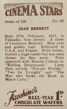 1936 Facchino's Cinema Stars #66 Joan Bennett Back