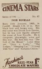 1936 Facchino's Cinema Stars #67 Ivor Novello Back