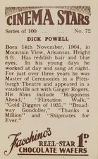 1936 Facchino's Cinema Stars #72 Dick Powell Back