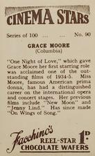 1936 Facchino's Cinema Stars #90 Grace Moore Back