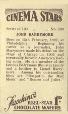 1936 Facchino's Cinema Stars #100 John Barrymore Back