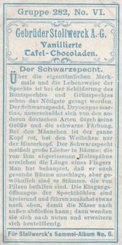 1903 Stollwerck Album 6 Gruppe 282 Climbing birds #6 Der Schwarzspecht Back
