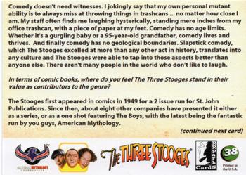 2018-19 RRParks Three Stooges Comic Book Series #38 Am. Myth. Var. cover The Three Stooges: Curse of FrankenStooge #1 (Oct 2016) Back