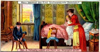 1898 Stollwerck Wenn bekommt das Kind Stollwerck'sche Chokolade? Album 2 Gruppe 61 #1 Morgengebet Front