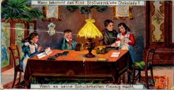 1898 Stollwerck Wenn bekommt das Kind Stollwerck'sche Chokolade? Album 2 Gruppe 61 #6 Schuiárbeiten Front