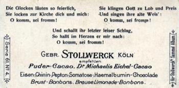 1898 Stollwerck Wenn bekommt das Kind Stollwerck'sche Chokolade? Album 2 Gruppe 61 #4 Kirche Back