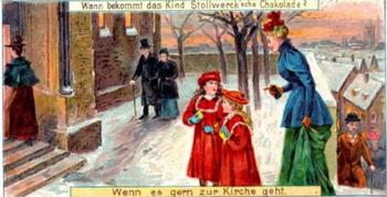 1898 Stollwerck Wenn bekommt das Kind Stollwerck'sche Chokolade? Album 2 Gruppe 61 #4 Kirche Front