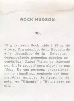 1961 Artistas Del Cine (Peru) #30 Rock Hudson Back
