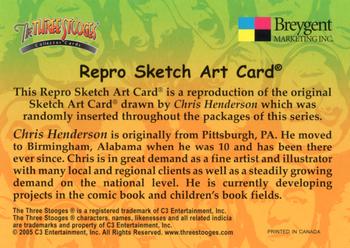 2005 Breygent The Three Stooges - Repro Sketch Art #NNO Joe Besser Repro Sketch Art Card Back