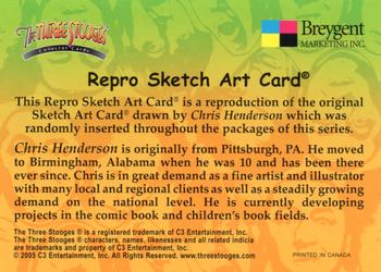 2005 Breygent The Three Stooges - Repro Sketch Art #NNO Curly Howard Repro Sketch Art Card Back