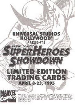 1995 Universal Studios Hollywood Marvel Superheroes #NNO Spider-Man, Iron Man, Storm, Wolverine Back