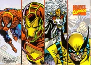 1995 Universal Studios Hollywood Marvel Superheroes #NNO Spider-Man, Iron Man, Storm, Wolverine Front