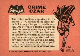 1966 A&BC Batman #10 Crime Czar Back
