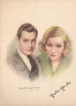 1930 My Weekly Color Studio Portrait Cards #NNO Robert Montgomery / Greta Garbo Front
