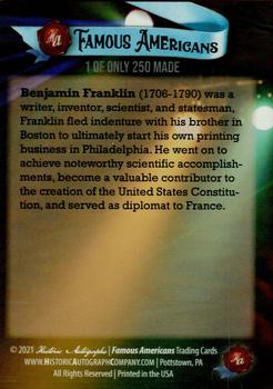 2021 Historic Autographs Famous Americans - Radiant Historic #1 Benjamin Franklin Back