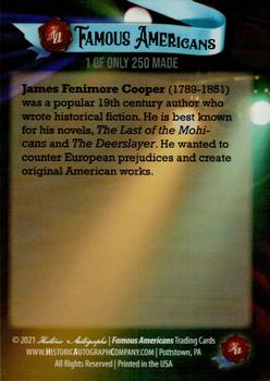 2021 Historic Autographs Famous Americans - Radiant Historic #12 James Fenimore Cooper Back