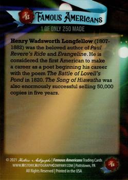 2021 Historic Autographs Famous Americans - Radiant Historic #19 Henry Wadsworth Longfellow Back