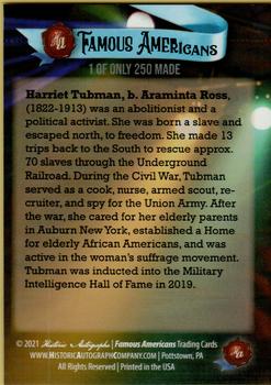 2021 Historic Autographs Famous Americans - Radiant Historic #44 Harriet Tubman Back
