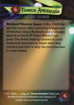 2021 Historic Autographs Famous Americans - Radiant Historic #146 Richard Warren Sears Back