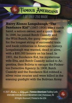 2021 Historic Autographs Famous Americans - Radiant Historic #158 The Sundance Kid Back