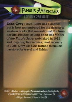 2021 Historic Autographs Famous Americans - Radiant Historic #176 Zane Grey Back