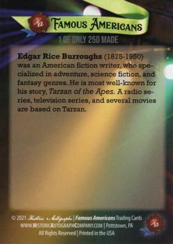 2021 Historic Autographs Famous Americans - Radiant Historic #185 Edgar Rice Burroughs Back