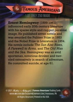 2021 Historic Autographs Famous Americans - Radiant Historic #231 Ernest Hemingway Back