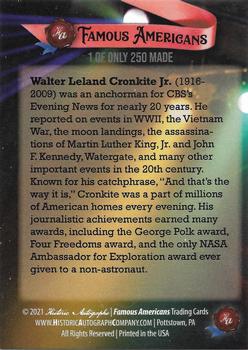 2021 Historic Autographs Famous Americans - Radiant Historic #267 Walter Cronkite Back