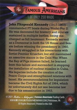 2021 Historic Autographs Famous Americans - Radiant Historic #268 John F. Kennedy Back